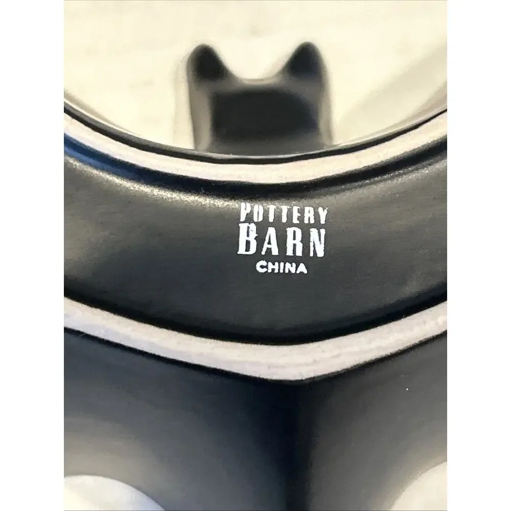 Pottery Barn Bat Shaped Stoneware bowl condiment or candy EUC